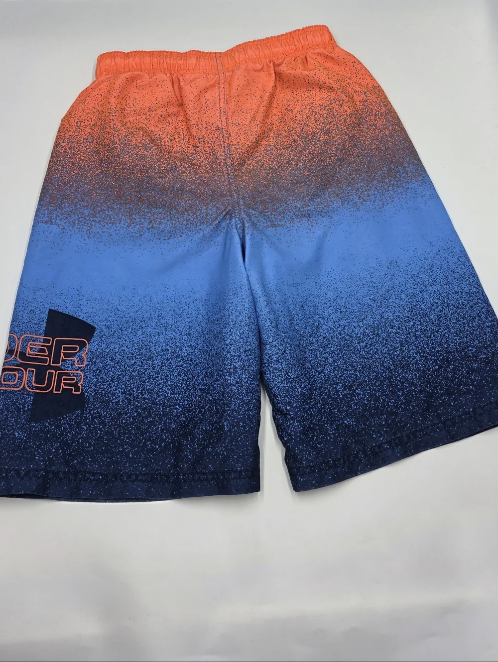 Under Armour boys' gradient orange and blue swim trunks size L